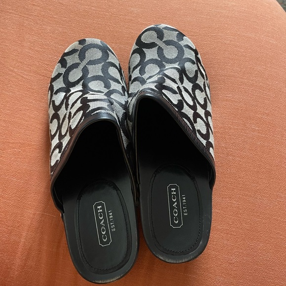 Chunky Studded Coach Logo Clog Mules - Picture 2 of 8